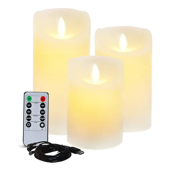 Velas Led Sin Llama Con Batería Recargable A Control Remoto