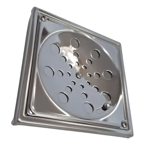 Ralo Inox 304 100mm Quadrado Com Caixilho E Fechamento