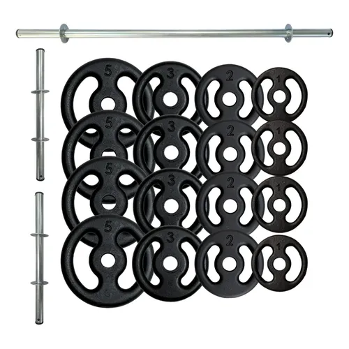 Kit Barra Maciça 30cm + 2 Anilhas 4kg + 2 Anilhas 2kg | MercadoLivre