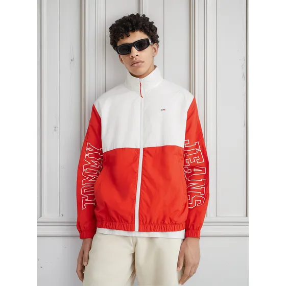 Chaqueta Roja Amplia Con Cierre Y Logo Modern Hombre Tommy Jeans