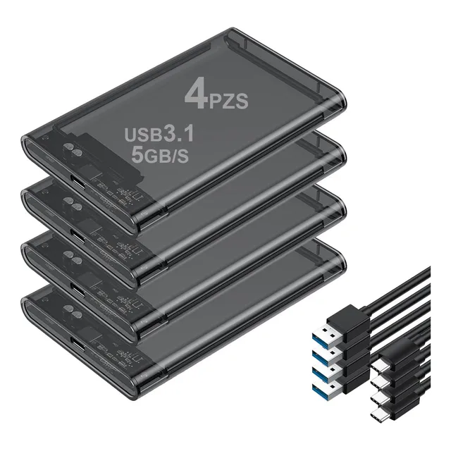 4pzs Carcasa Disco Duro 2.5 Usb 3.1 Tipo-c Hdd Ssd Sata