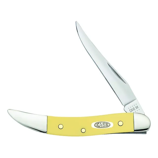 Case Xx Smooth Yellow Delrin Toothpick Stainless Pocket Knif
