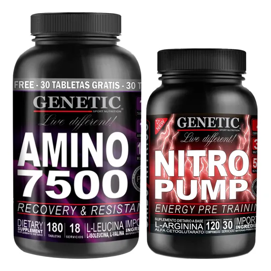 N1 Amino 7500 Arginina Oxido Nitrico Genetic Fuerza Potencia Sabor Naranja