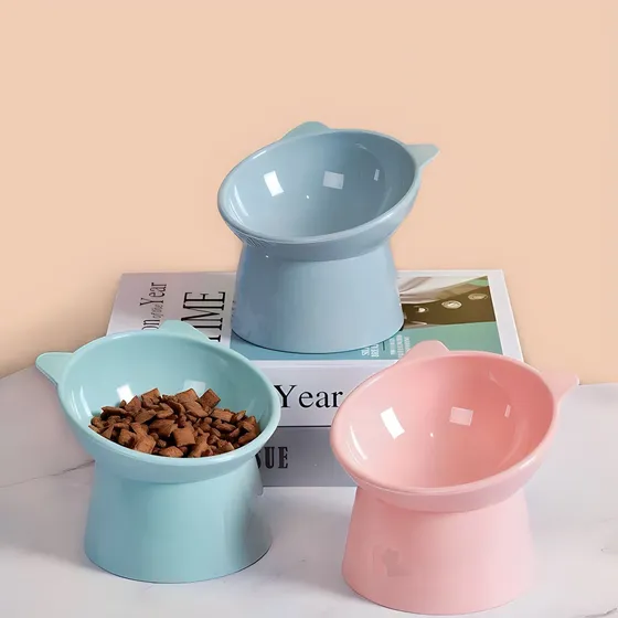 Comedouro Bebedouro Elevado Ursinho Acrílico Gatos E Cães Cor Rosa gatinho
