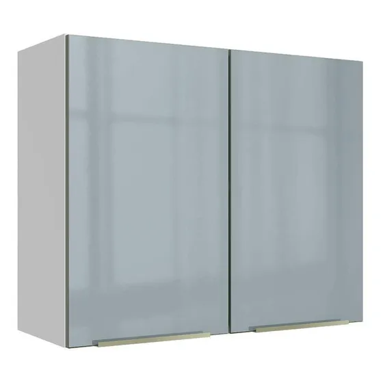 Alacena Gabinete Superior Cocina Madesa Lux 2 Puerta 80cm Color Blanco/Gris