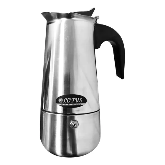 Cafetera Lotus Moderna Greca De 6 Tazas De Aluminio