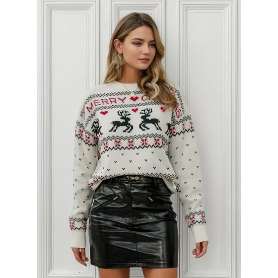 Sueter Navideño De Navidad Reno Santa Clousmoda Ugly Sweater