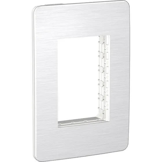 Placa Con Apagador Y Contacto Plata Alu Schneider