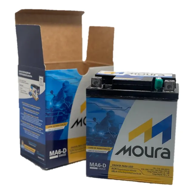 Bateria Moto Moura 12v 6ah Ma6-d Honda Cbx 250 Twister