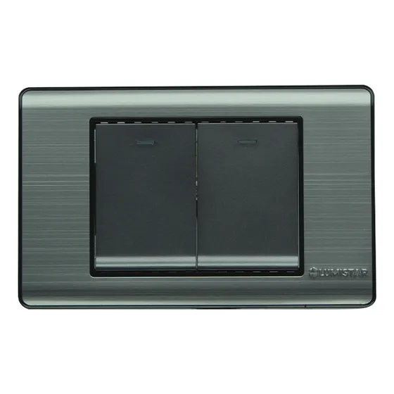Interruptor Doble Elite 3way Color Plata