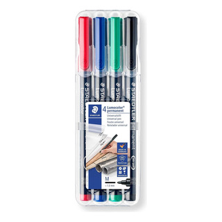 4 Marcadores Plumones Permanente Staedtler Lumocolor M 4 Marcadores Plumones Permanente Staedtler Lumocolor M