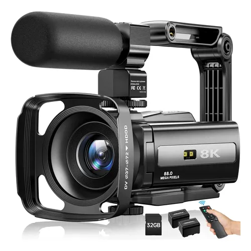 64mp Vlog Camera Camcorder 4k 18x Digital Zoom 4inch Touch