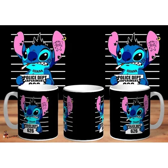 Taza De Ceramica Stitch Preso Disney Hd Art