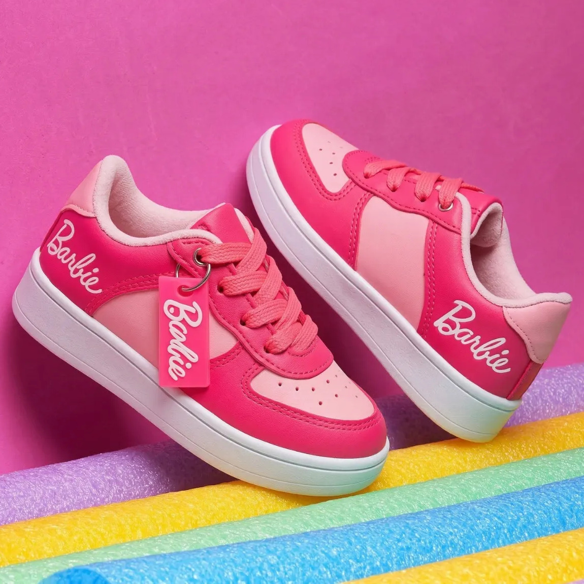 Tênis Infantil Air Barbie Rosa Meninas Escolar Curto Looked