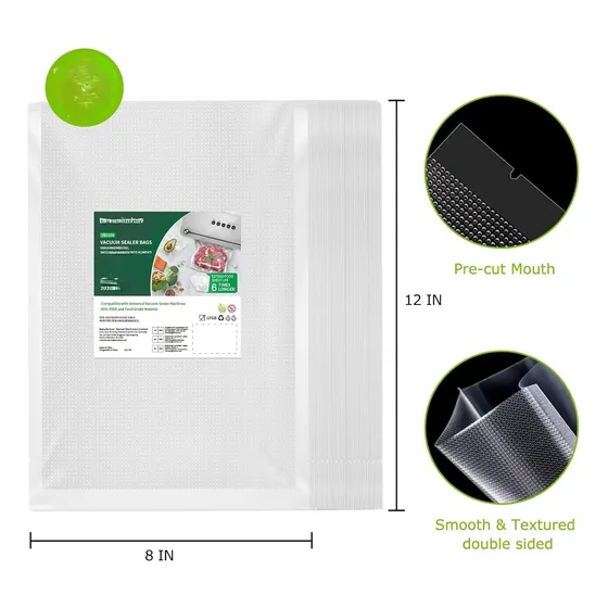 Bolsa De Empaque Al Vacio Corrugada 20x30cm Vacuum Sealer