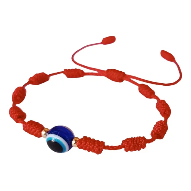 Pulsera Roja De Protección Con Ojo Turco Y Bálines