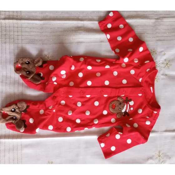 Pijama De Algodón,con Apliques De Reno