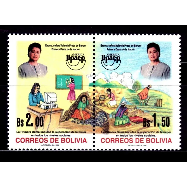 Estampillas Bolivia 1998 - Upaep / Mujeres Famosas