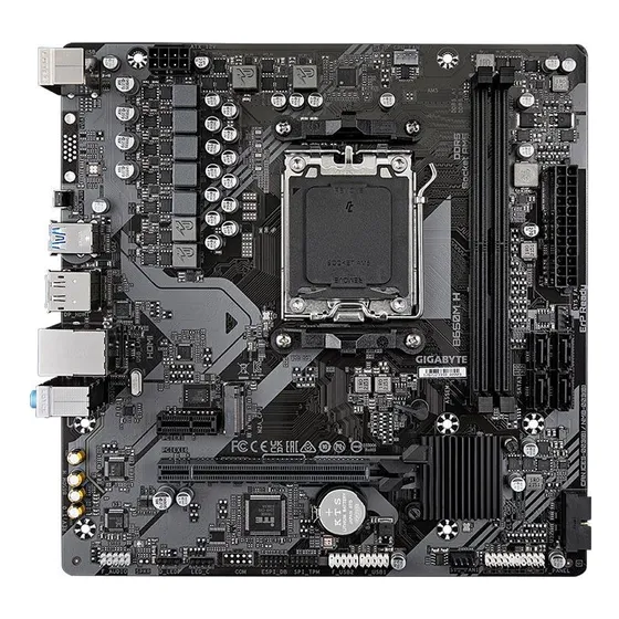 Placa Madre Gigabyte B650m H Ddr5 Amd Am5 M-atx, Color Negro