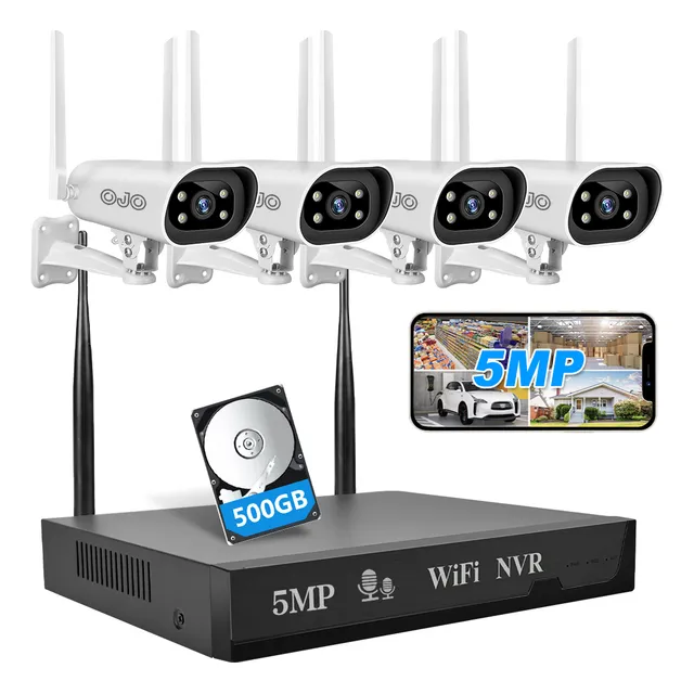 Ojo® Kit De Cámara De Vigilancia Exterior Disk 500gb Nvr