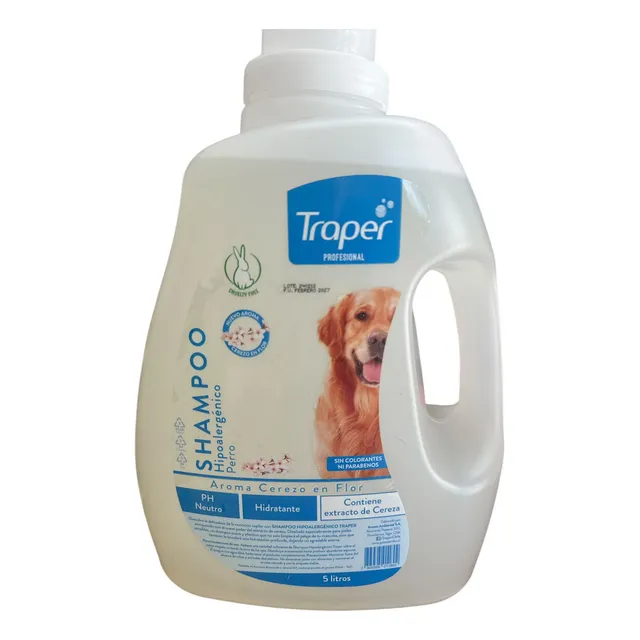 Shampoo Traper Hipoalergenico Para Perros 5 Litros