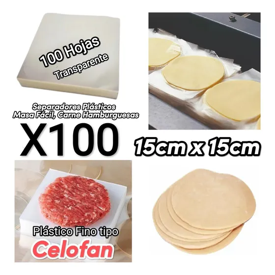 Separadores Plasticos Masa Facil Carne De Hamburguesas 15x15