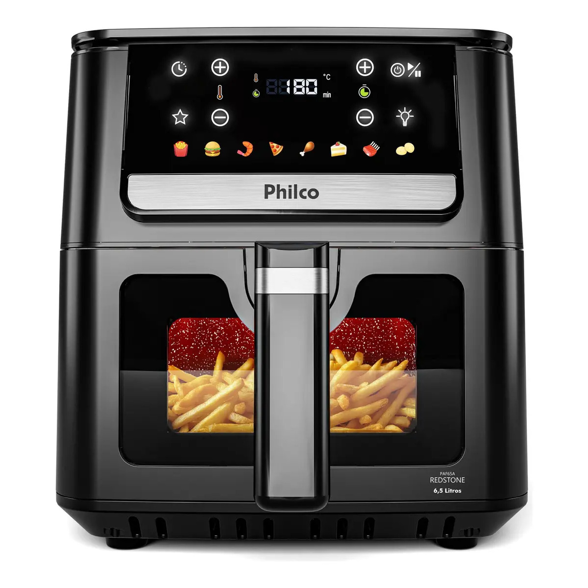 Air Fryer Philco 6,5L Visor Glass e Redstone 1700W PAF65A