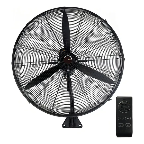 Ventilador Airolite V26d2r Pedestal Mural Negro 26 Remoto Material De Las Aspas Plástico