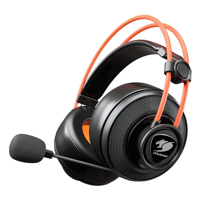 Auriculares para jugadores Cougar Immersa Ti negros y naranjas 3h300p40t.0001