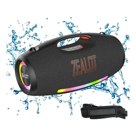 Zealot S89 Caixa Som Bluetooth 400w Boombox Ipx6 Tws Rgb Preto 127/220v