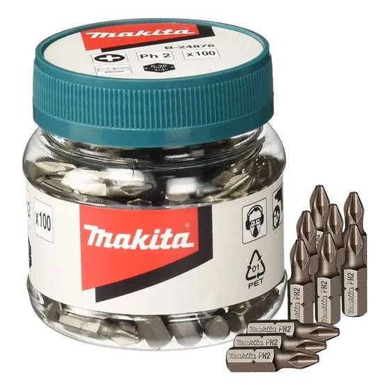 100 Uni | Puntas Phillips Ph2 25 mm B-24876 | Makita
