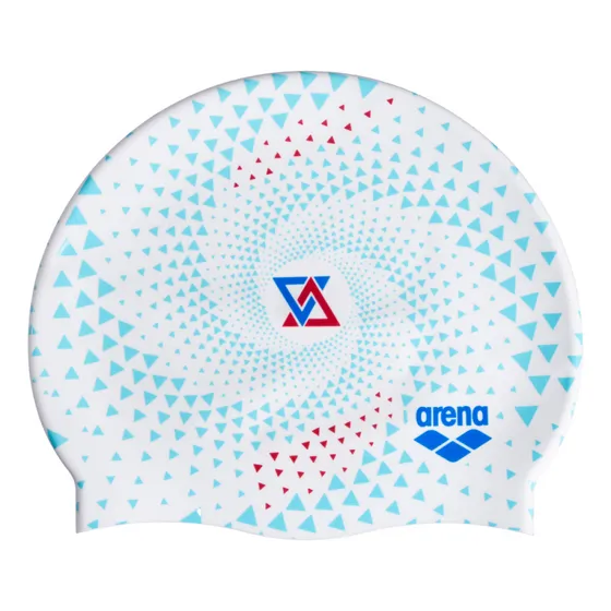 Gorra De Natación Arena Print 2 - Btu Color Fireflow-blanco Diseño De La Tela Estampado Tamaño Adultos