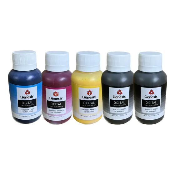 Kit 5 Cores Tinta Sublimatica Gênesis Sublidesk 100ml...