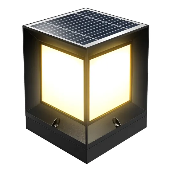 Lampara Solar De Poste Columna Jardin 3w Luz Blanca + Rgb