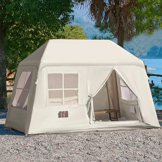 Carpa Inflable Para Camping 3-4 Personas Con Bomba De Mano,