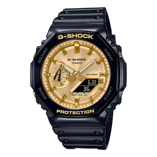 Relógio De Pulso Analógico-digital Casio Ga-2100gb-1adr Para Homens, Fundo Dourado, Com Pu... Relógio De Pulso Analógico-digital Casio Ga-2100gb-1adr Para Homens, Fundo Dourado, Com Pu...