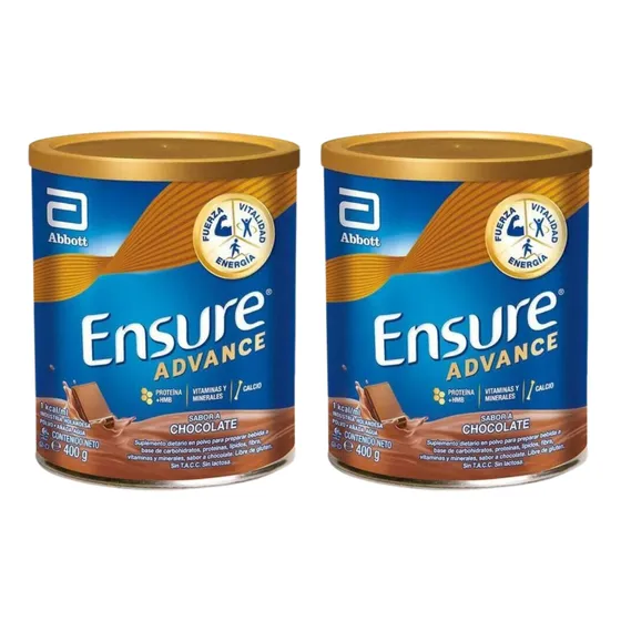 Ensure Advance Chocolate En Polvo 400 Gr Combo X 2