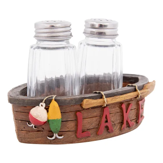 Salero Pimentero Rustico Para Cocina Canoa Lago