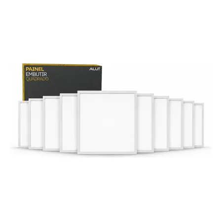 Kit 10 Painel Led Plafon 40x40 30w/36w 6500k Alut