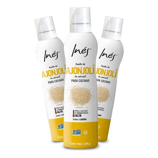 Aceite De Ajonjolí En Aerosol Spray Ines 134g - 3 Pack