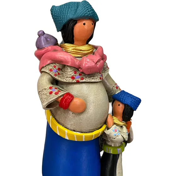 Escultura De Ceramica De Madre Otavaleña Artesanía