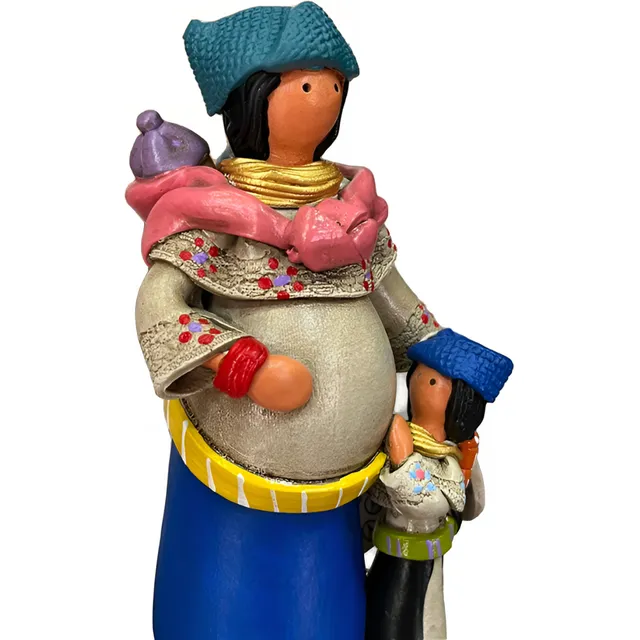 Escultura De Ceramica De Madre Otavaleña Artesanía