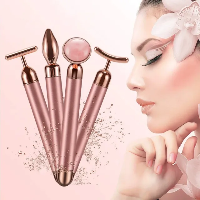  Masajeador Facial Gold Vibrata Rodillo Adelgazamiento 