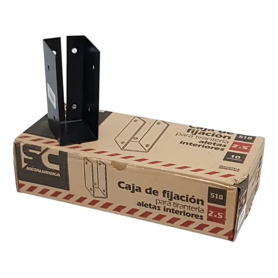 10 Cajas Fijación Entera Para Tirante De Madera 2x5 Techos