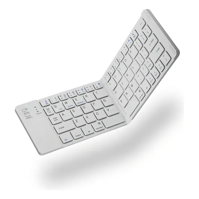 Mini Teclado Inalambrico Plegable Portatil, Bluetooth Color del teclado Blanco