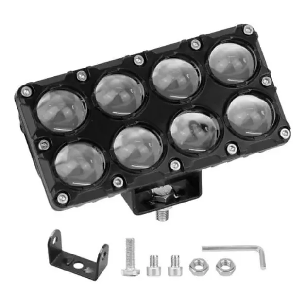 Faro Auxiliar Led Lupa Dual Amarillo Y Blanco Luz Fijo-flash