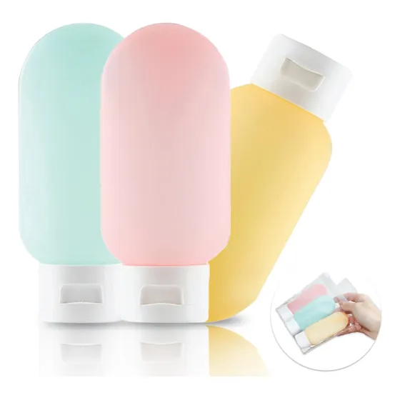 Kit Viagem Porta Shampoo Mini Frasco Pote Creme 3 Peças 60ml