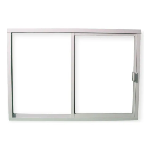Ventana De Aluminio Corrediza De .60x 1.20 Vidrio Claro 6mm Blanco