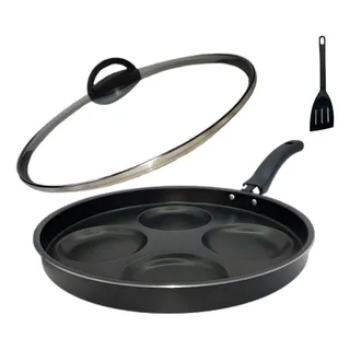 Frigideira 4 Em 1 Multiuso Antiaderente Ovos Hamburguer Cor Preto Frigideira 4 Em 1 Multiuso Antiaderente Ovos Hamburguer Cor Preto