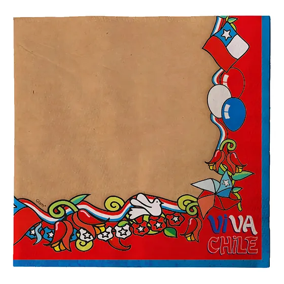Servilletas Viva Chile 20pcs Fiestas Patrias Glam